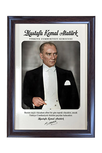 AND Mustafa Kemal Atatürk Portre – MDF Üzerine UV Baskı Çerçeveli Tablo Sanat...