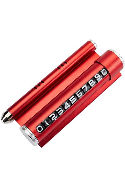SDX Market Car holder with phone number and car air freshener, Red