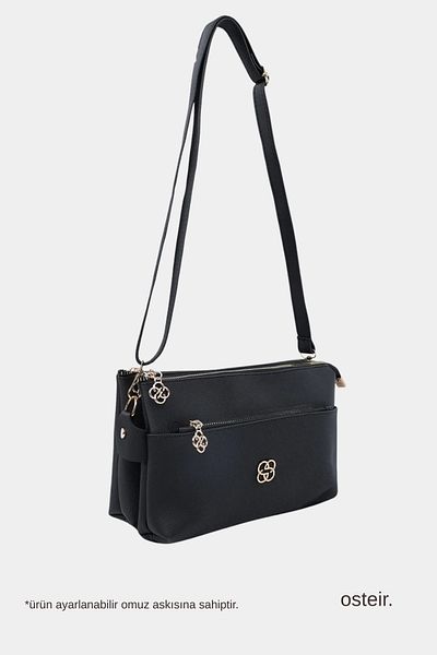 osteir Women's Faux Leather, Zippered 3 Compartment Hand, Arm and Shoulder Bag