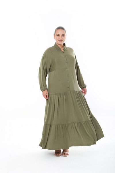 MODA LİZZA Women's Lycra Viscose Plus Size Dress
