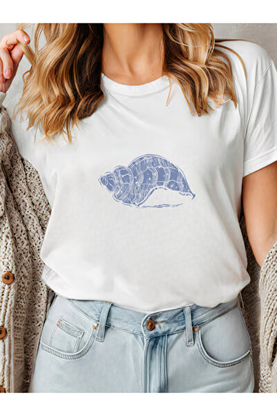 Sarah's Boutique Tricou de damă – 100% bumbac – MINIMALIST SEASHELL