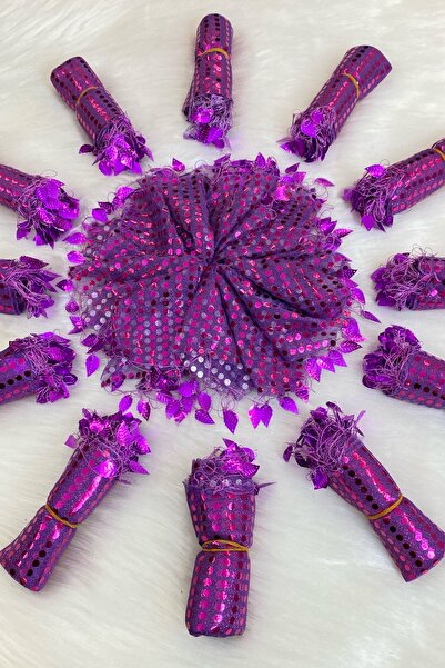 ZEYMERADE Mor Halay Mendili, Gelin Mendili, Pullu Halay Mendili 5 Adet, Düğün...