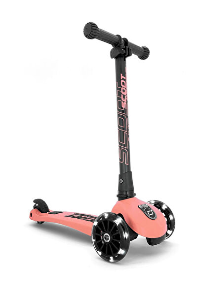 SCOOT AND RIDE Πτυσσόμενο, ρυθμιζόμενο σκούτερ, φωτιζόμενοι τροχοί, Highwaykick 3 LED Peach, 3-6 ετών, έως 50 κιλά,