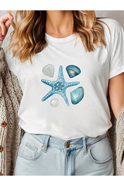 Sarah's Boutique Tricou de damă – 100% bumbac – OCEAN TROPICAL