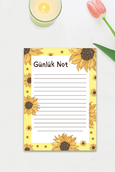 shop Sunflower Patterned A5 Notepad, Memo Pad, Note Paper, Notepad, Check List, School Notebook, Planner