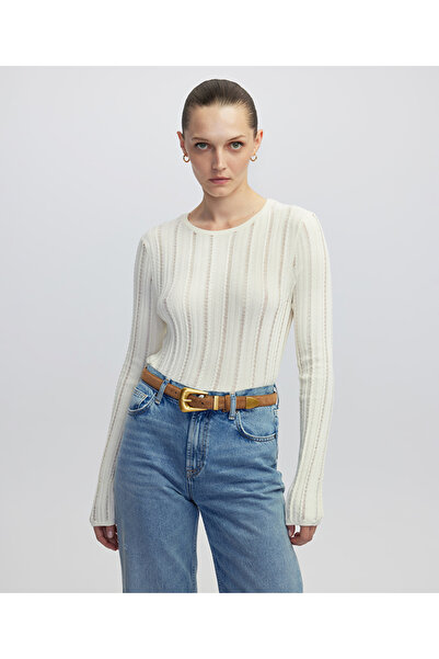 İpekyol Ajurlu dar kesim triko