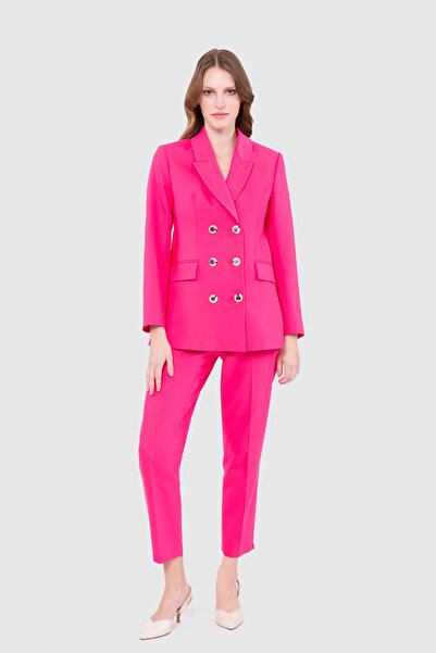 GİZİA Düğme Detaylı Pembe Kadın Takım Elbise