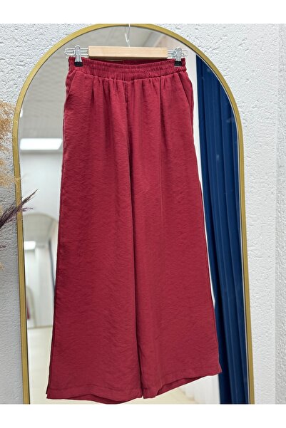 BENAHOLL Σετ παντελόνι Modal Cupra με μπροστινό κουμπί με μπαλόνια Loruna-NL520 Βουργουνδία