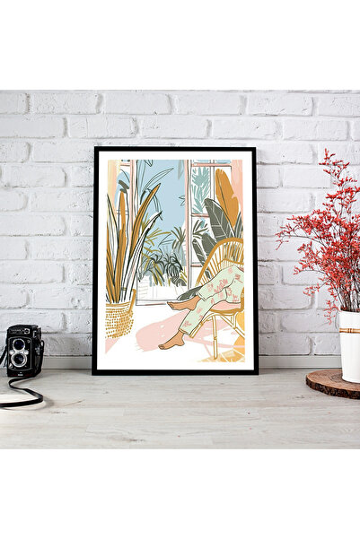 woodsia Tablou cu poster din lemn MDF cu aspect de cadru dintr-o singură buca...