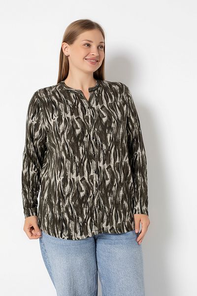 Orly More Viscose Fabric Large Size Patterned Shirt
