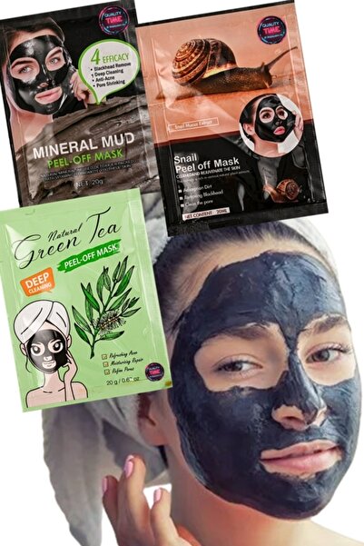 qualitytime Mineralli Çamur Detoks Yüz Maske Seti 3 Adet Bambu Salyangoz Yeşi...