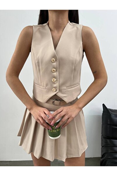 Lila Moda Kadın Mini Şort Etek Astarlı Şortlu