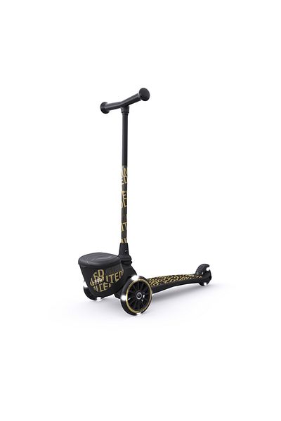 SCOOT AND RIDE Foldable scooter with light-up wheels, Highwaykick 2 Black Gold Limited, 2 years +, max 50 kg,