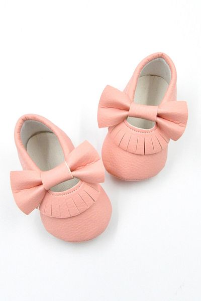 Le Mabelle Powder Bow Tassel Baby Shoes
