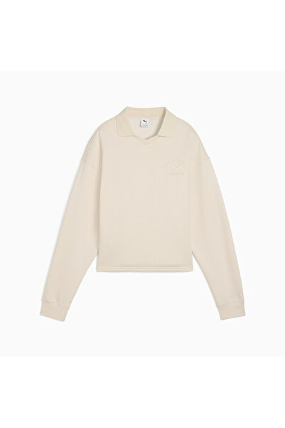 Puma Moletom Class Feminino Kadın Krem Polo Sweatshirt (688133-87)