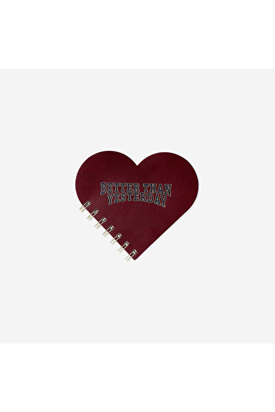 Flying Tiger Copenhagen Kırmızı Kalp Şeklinde Spiralli Defter