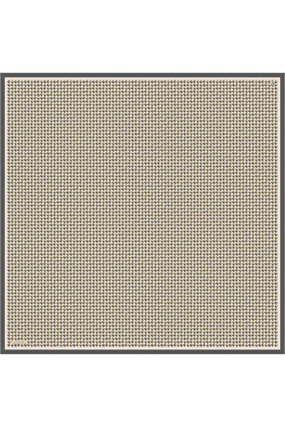 Armine İpek Eşarp 2026 Kış - 9417-31 Gri Füme Sarı Twill