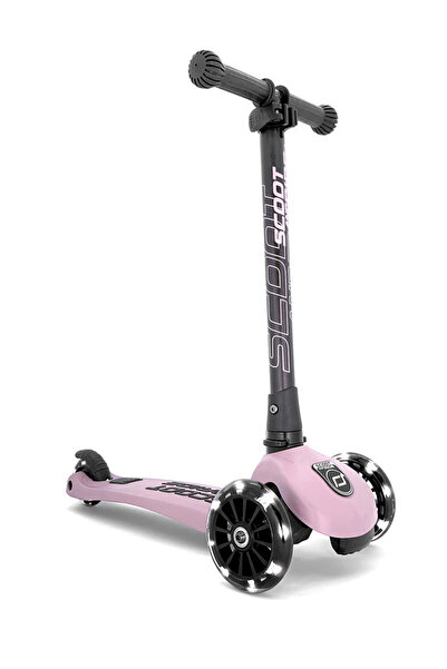 SCOOT AND RIDE Πτυσσόμενο, ρυθμιζόμενο σκούτερ, φωτιζόμενοι τροχοί, Highwaykick 3 Led Rose, 3-6 ετών, έως 50 κιλά,