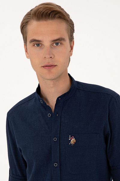 U.S. Polo Assn. Men's Navy Blue Long Sleeve Shirt 50300215-Vr033