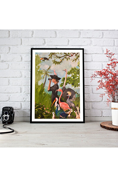 woodsia Tablou cu poster din lemn MDF cu aspect de cadru dintr-o singură buca...