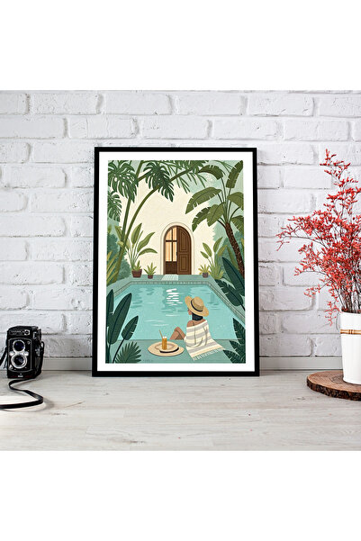 woodsia Εικόνα αφίσας από ξύλο MDF με εμφάνιση μονοκόμματου πλαισίου WM TEK0412