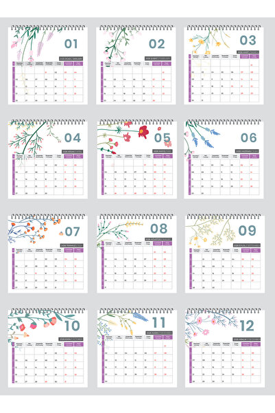 NATURELBASIM 2026 ÇİÇEKLİ MASA TAKVİMİ