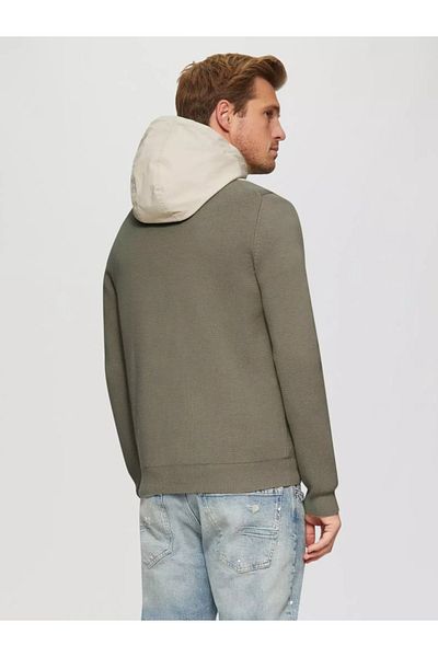 s.Oliver Men's cotton cardigan, with hood and slant pockets