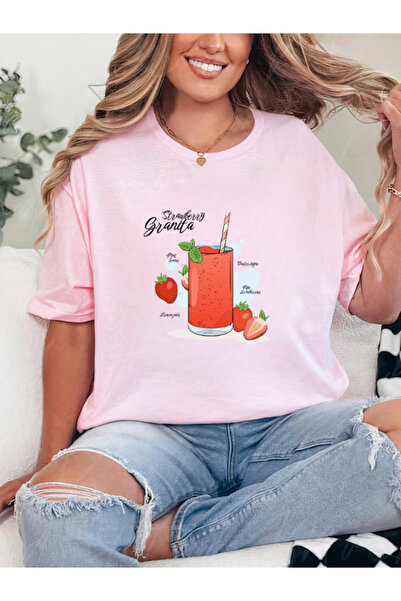 Sarah's Boutique Tricou de damă – 100% bumbac – STRAWBERRY GRANITA