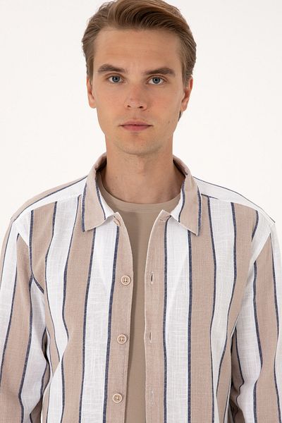 U.S. Polo Assn. Men's Stone Long Sleeve Shirt 50299606-Vr049