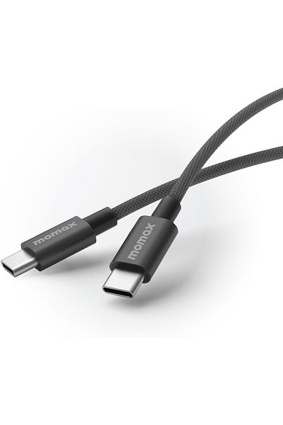 Momax Elite USB-C to USB-C Cable 60W 1.5M Braided Nylon, Fast Charging- BLACK