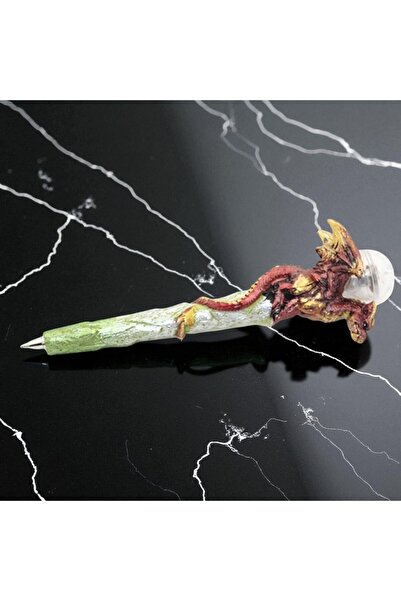 Kuzey Tacı Işıklı Kristal Küreli Mistik Ejderha Tükenmez Kalem – Fantastik Go...