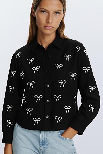 HAKKE Flam Bow Detail Shirt