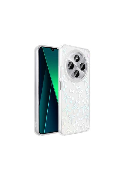 MRCİLETİSİM Xiaomi Redmi 14C 4g Case Transparent Bow Pattern Cover Folk