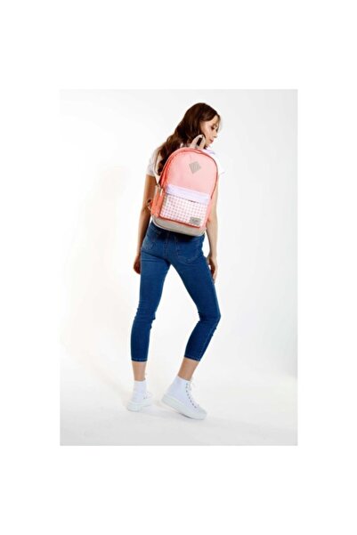 KAUKKO Wichlight Backpack (Plaid Salmon)Krn-K1644