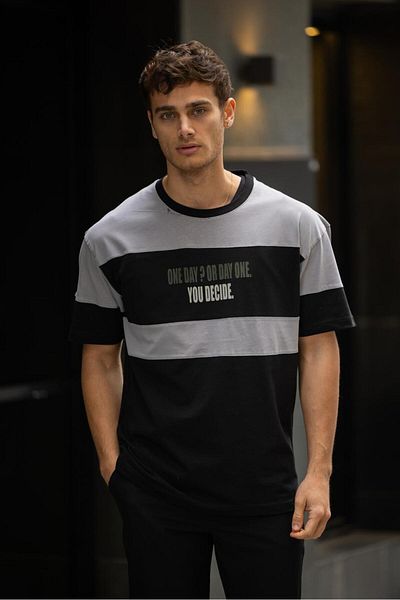 Gerekli Men T-Shirt Oversize 100% Cotton Casual Fit T-Shirt