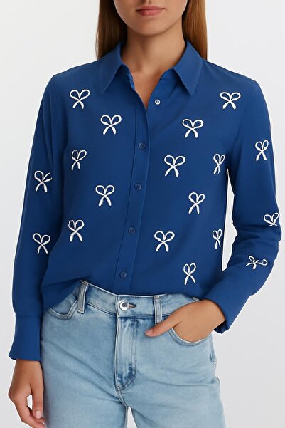 HAKKE Flam Bow Detail Shirt