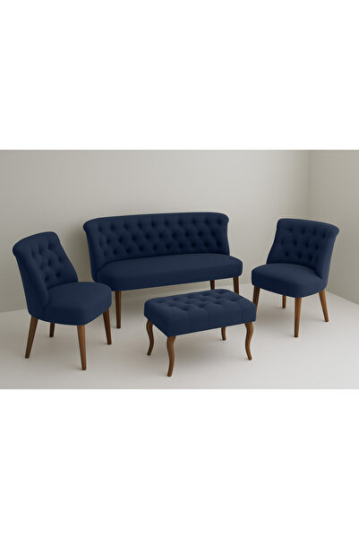 Kahraman Mobilya Aksesuarları Kutay Çay Seti Koltuk Takımı - Lacivert