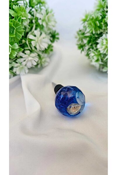 Epoksikalesi Dekoratif Epoksi Deniz Kabuklu Şişe Tıpa Koku Yağ Süs Şarap Tıpası