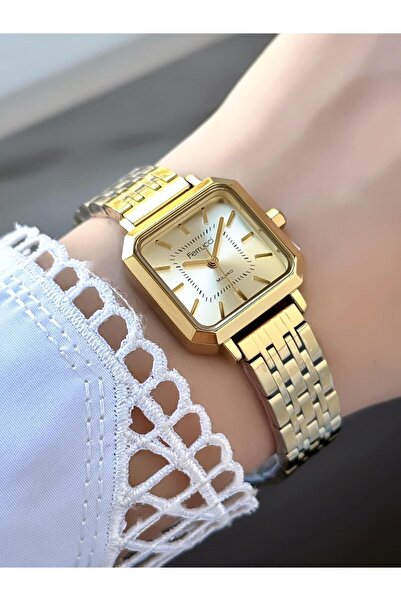 Ferrucci Milano Kare Kadran Gold Metal Kordon Kadın Kol Saati