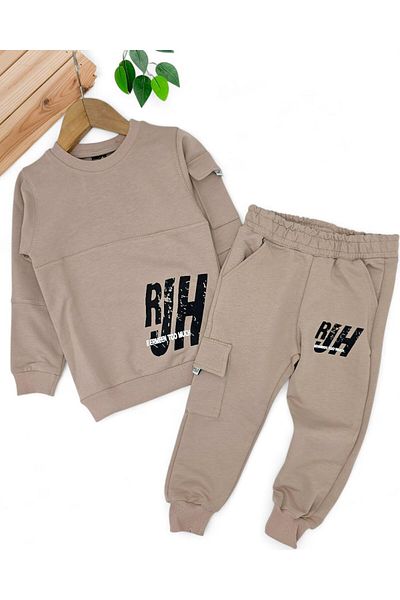 Egelite Boy's Printed Cargo Pocket 2 Thread Seasonal Tracksuit Set