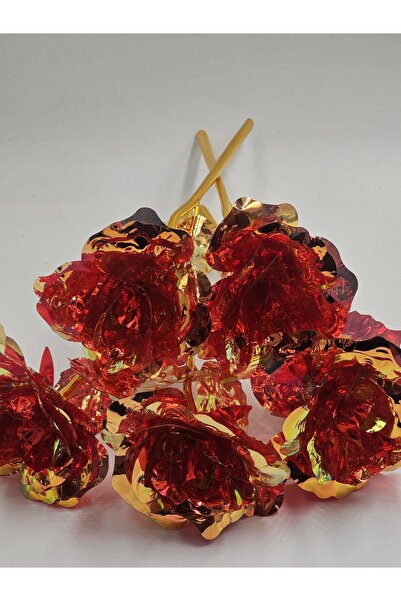 YASİMA 5 Pieces Hologram Red Eternity Rose Decoration Souvenir Kina