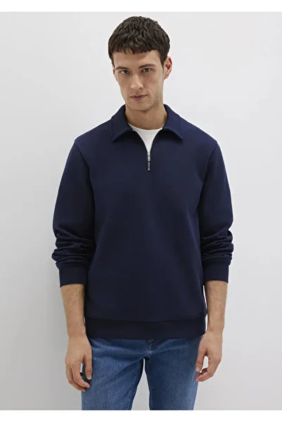 Mavi Men's Navy Blue M0S10414-86415 Half Zipper Sweatshirt