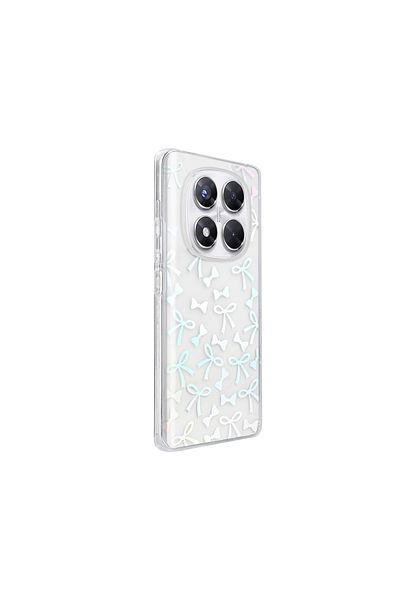 MRCİLETİSİM Xiaomi Redmi Note 14 Pro 4g Case Transparent Bow Pattern Cover Folk