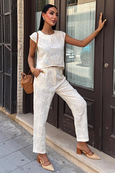 Lijuri Women's Shalina Süzüne Embroidered Bottom Top Set