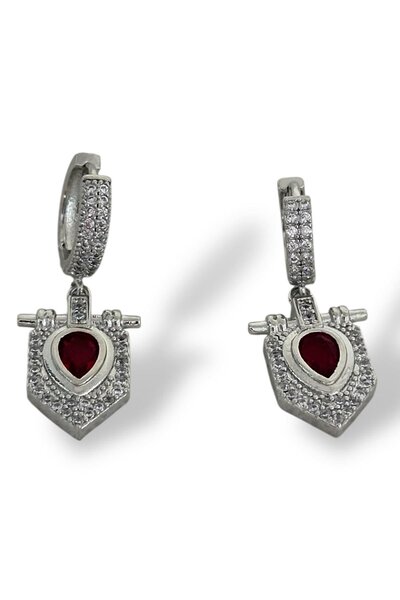 TAKIŞTIR Silver Color Stone Detailed Earrings (Pair)