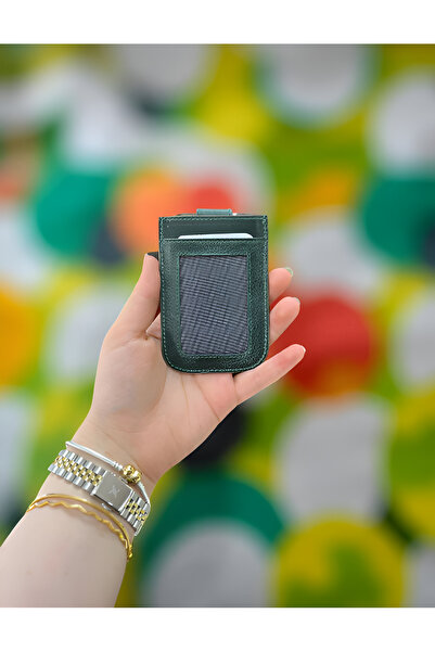 MODA حامل بطاقات للجنسين مصنوع من الجلد الطبيعي بنسبة 100% بلون السجاد - تصمي...