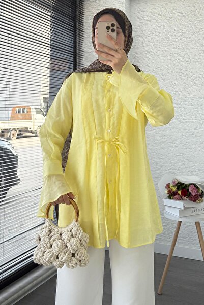 MELEK ARAZ Туніка з зав'язкою спереду – жовта
