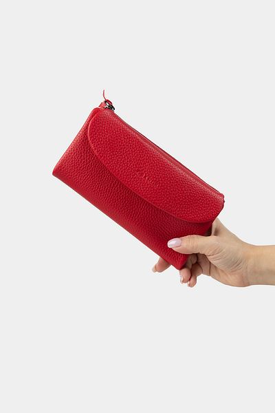 Grande Women's Genuine Leather Multi-Eye Wallet Red