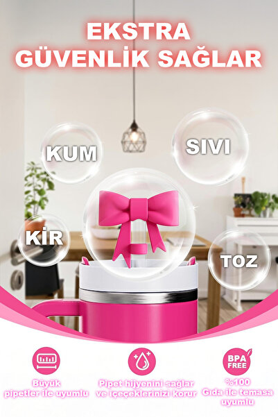 Kelira 1 Adet Quencher Uyumlu Fiyonk Kurdele Aksesuar / Pipet Koruyucu / Silikon Pipet Ucu Kapak / 10mm