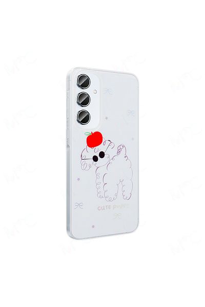 MRCİLETİSİM Samsung Galaxy A16 Case Transparent Cute Dog Pattern Cover Folk